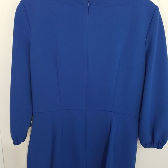 DONNA MORGAN *NWOT* Classic 3/4 Bishop Sleeve Dress Royal Blue Size 8 Stunning - Picture 16 of 16